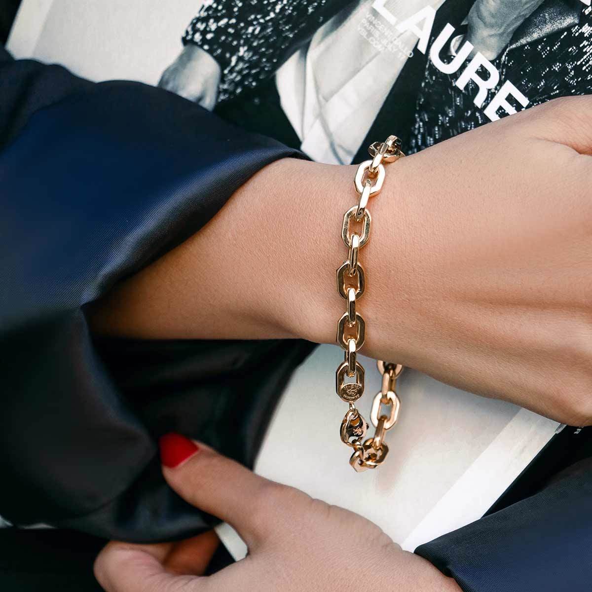 دستبند زنجير طلا  کد BMR090