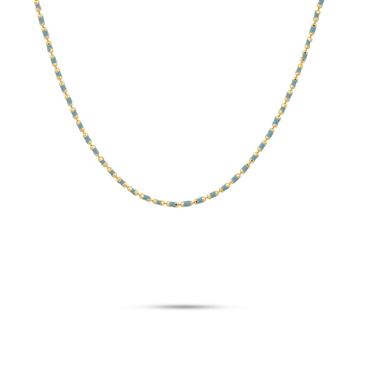 گردنبند مورس آبی فیروزه ای کد N-957