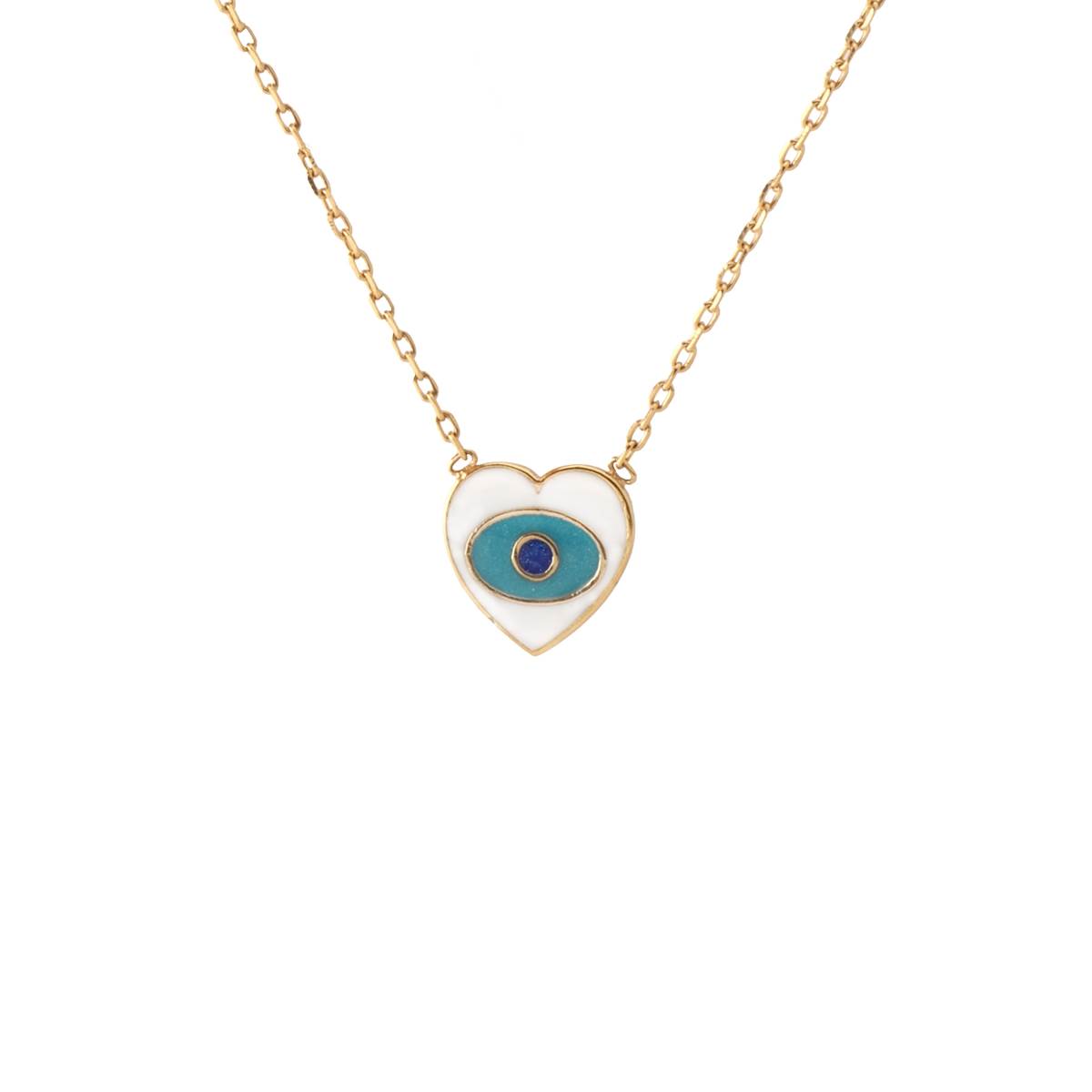 گردنبند قلب چشم نظر کد N-1045