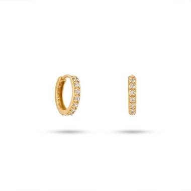 گوشواره حلقه ای نگین دار کوچک کد E298-S